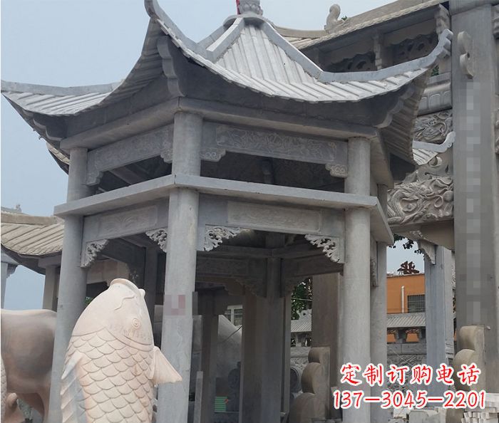 潍坊精美仿古双层石雕凉亭
