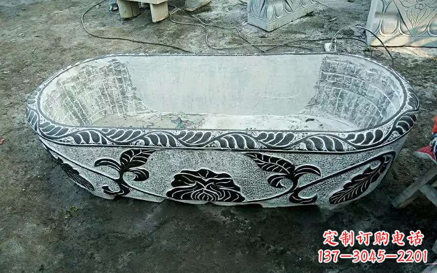 潍坊风格独特的仿古石头水缸雕塑