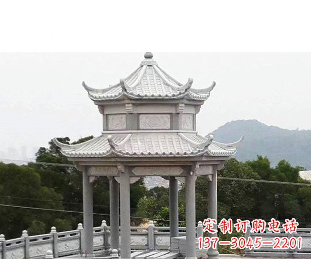 潍坊仿古双层石雕凉亭