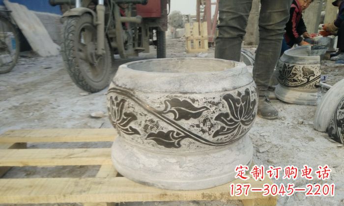 潍坊仿古圆形水缸石雕塑