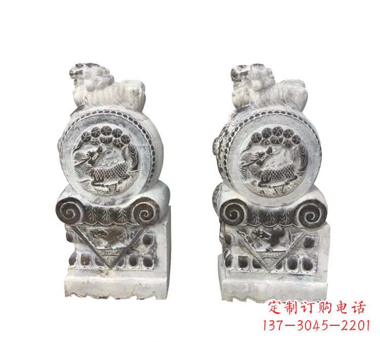 潍坊仿古雕塑狮子抱鼓石