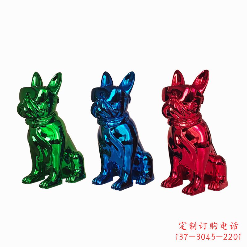 潍坊仿琉璃斗牛犬生肖狗雕塑