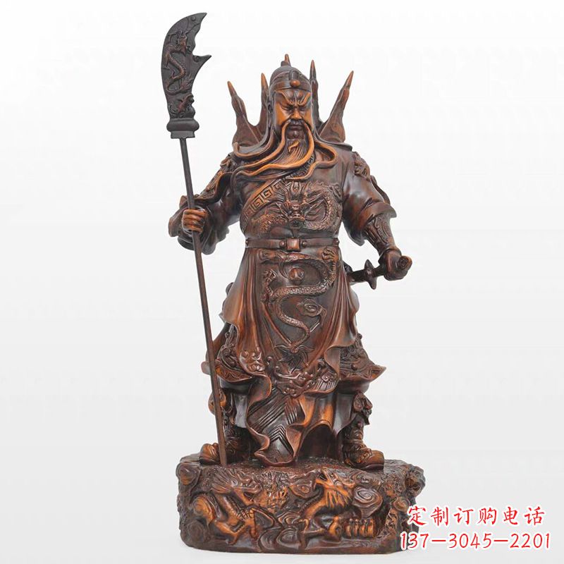 潍坊精美关公铜雕像，古朴高雅