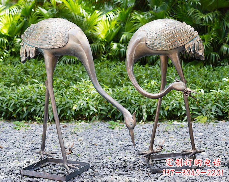 潍坊传统文化铸造仙鹤雕塑