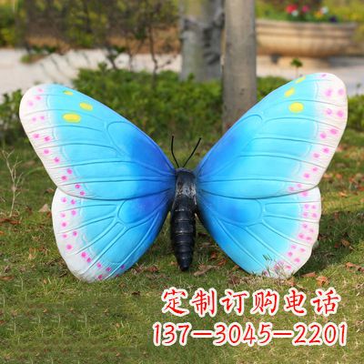 潍坊蓝白色款蝴蝶雕塑·35x65x42”