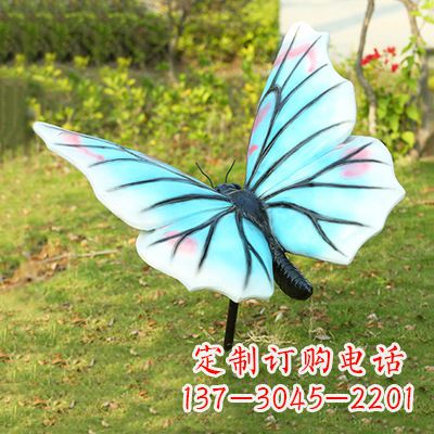 潍坊浅蓝白色蝴蝶雕塑