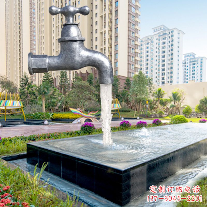 潍坊仿真水龙头流水喷泉雕塑