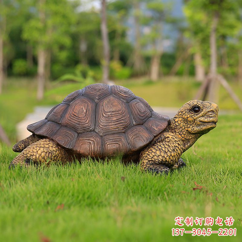 潍坊玻璃钢乌龟雕塑草坪摆件
