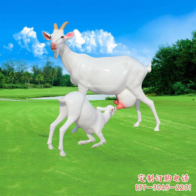 潍坊精美仿真羊羔羊跪乳雕塑