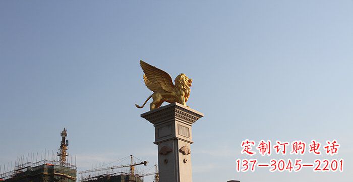 潍坊飞狮黄铜室内狮子雕塑