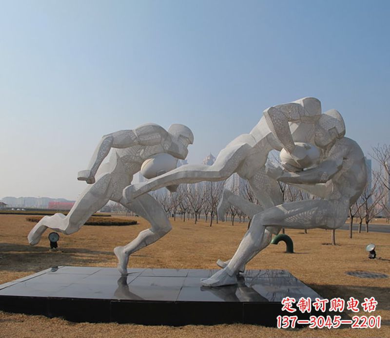 潍坊不锈钢橄榄球体育雕塑
