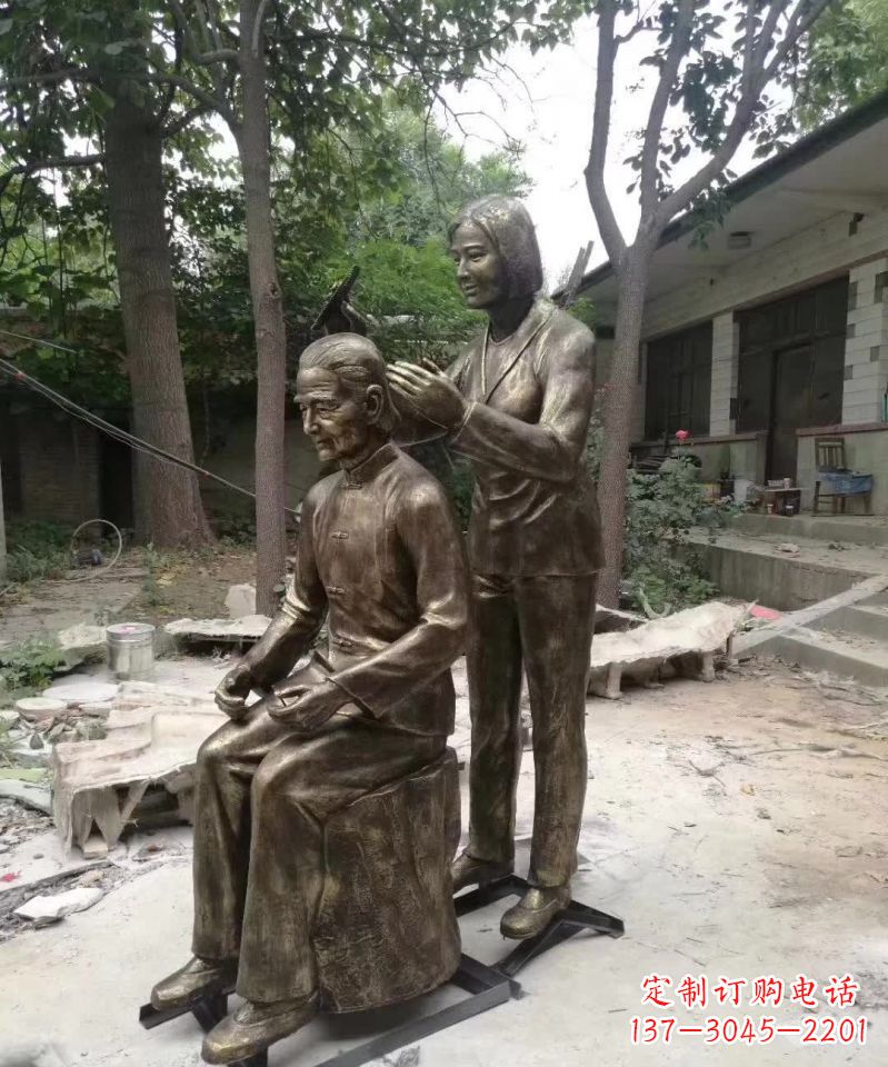 潍坊产品名称纪念母亲的梳头人物铜雕