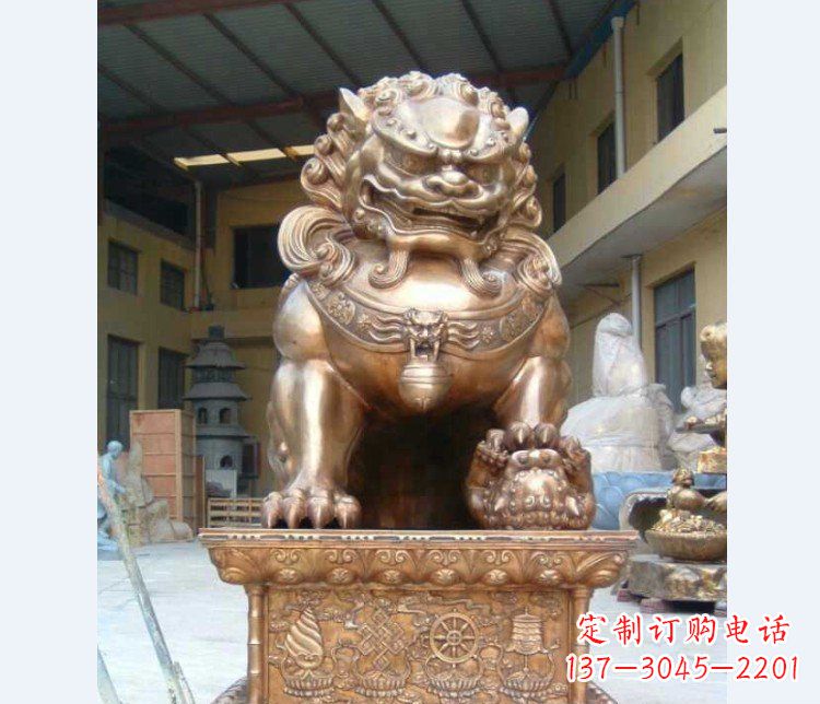 潍坊精致装饰型汇丰狮子铜雕塑