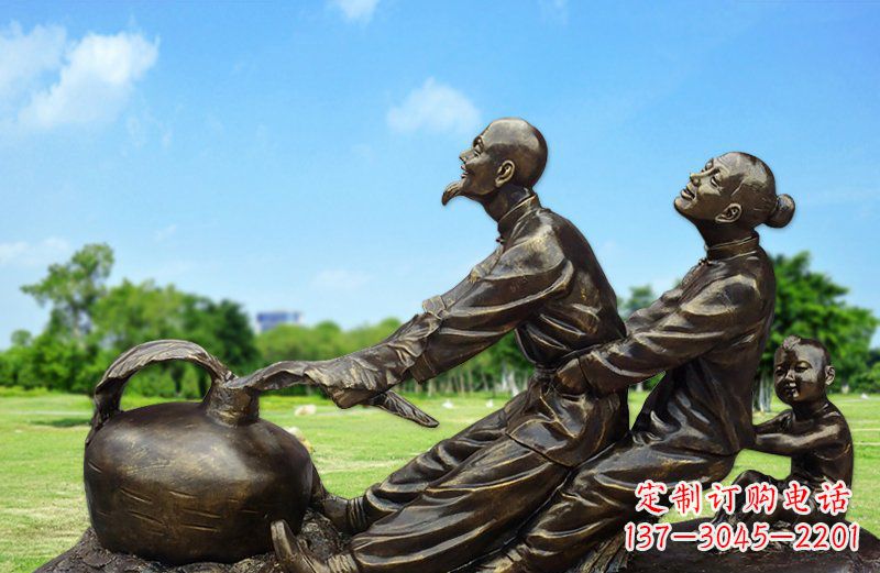 潍坊和谐之美，铜雕萝卜雕塑
