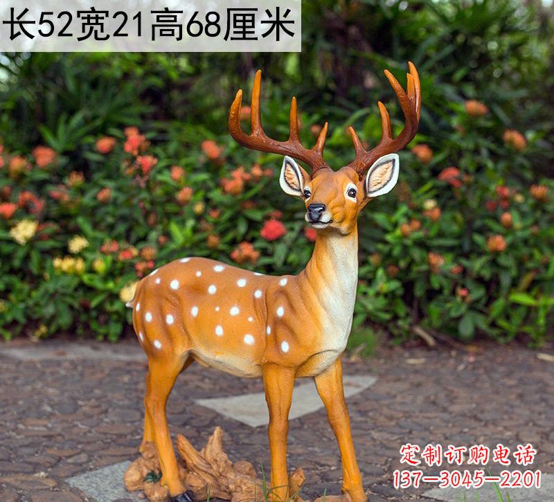 潍坊精美制作玻璃钢仿真梅花鹿雕塑