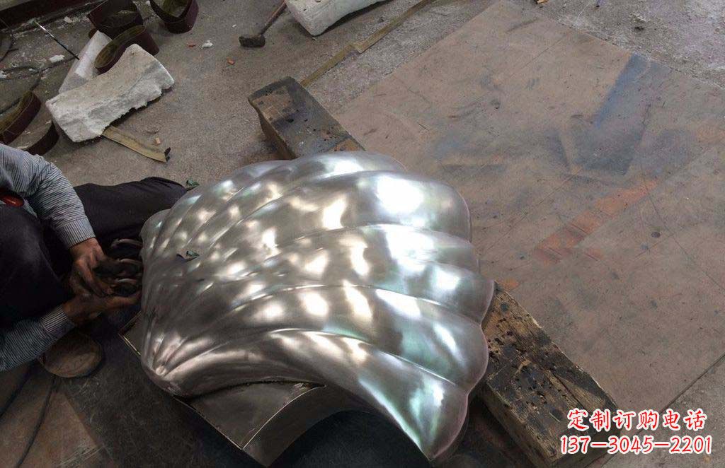 潍坊公园不锈钢贝壳景观雕塑
