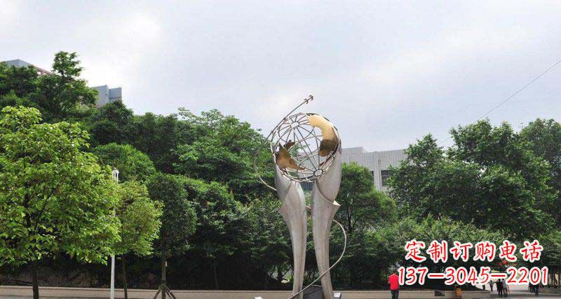 潍坊中领雕塑精致大气的不锈钢地球雕塑