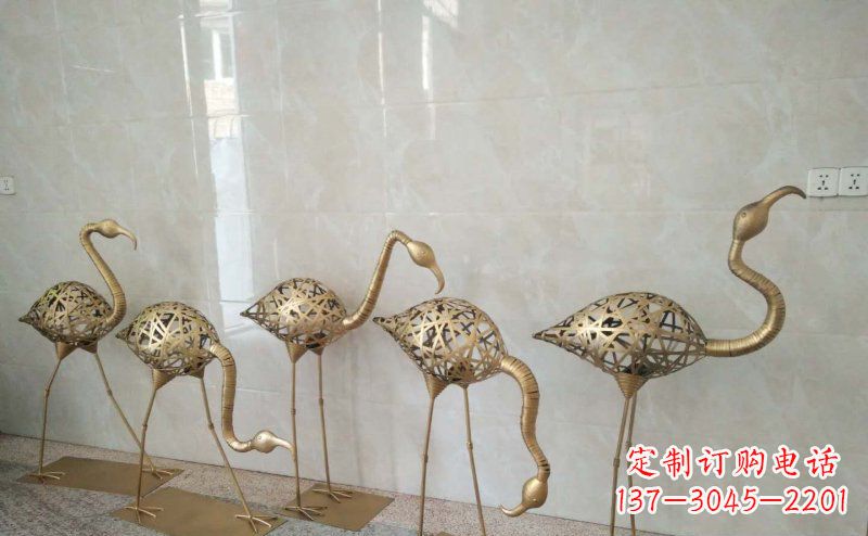 潍坊不锈钢抽象火烈鸟动物雕塑