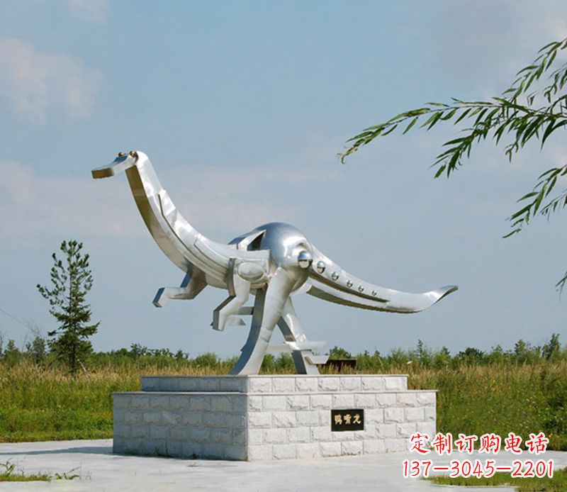 潍坊特大不锈钢抽象恐龙雕塑