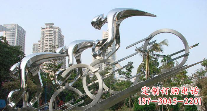 潍坊不锈钢自行车抽象雕塑