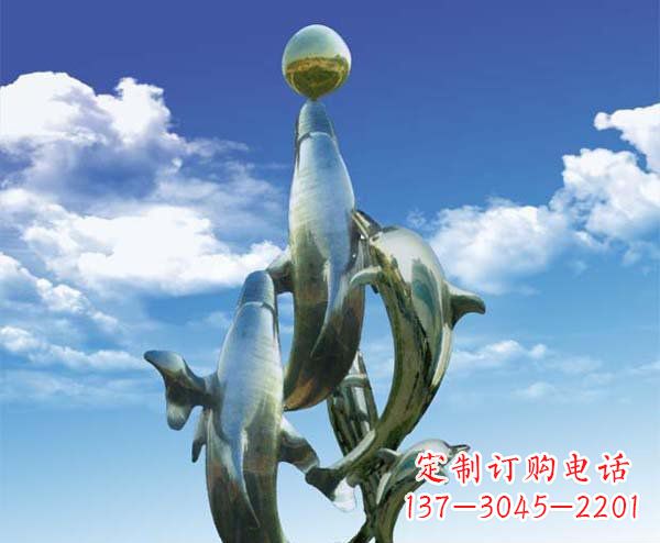 潍坊有定制|不锈钢|大型海豚雕塑