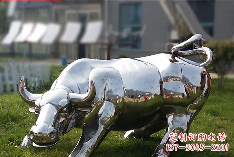 潍坊精致美观的高端不锈钢动物牛雕塑