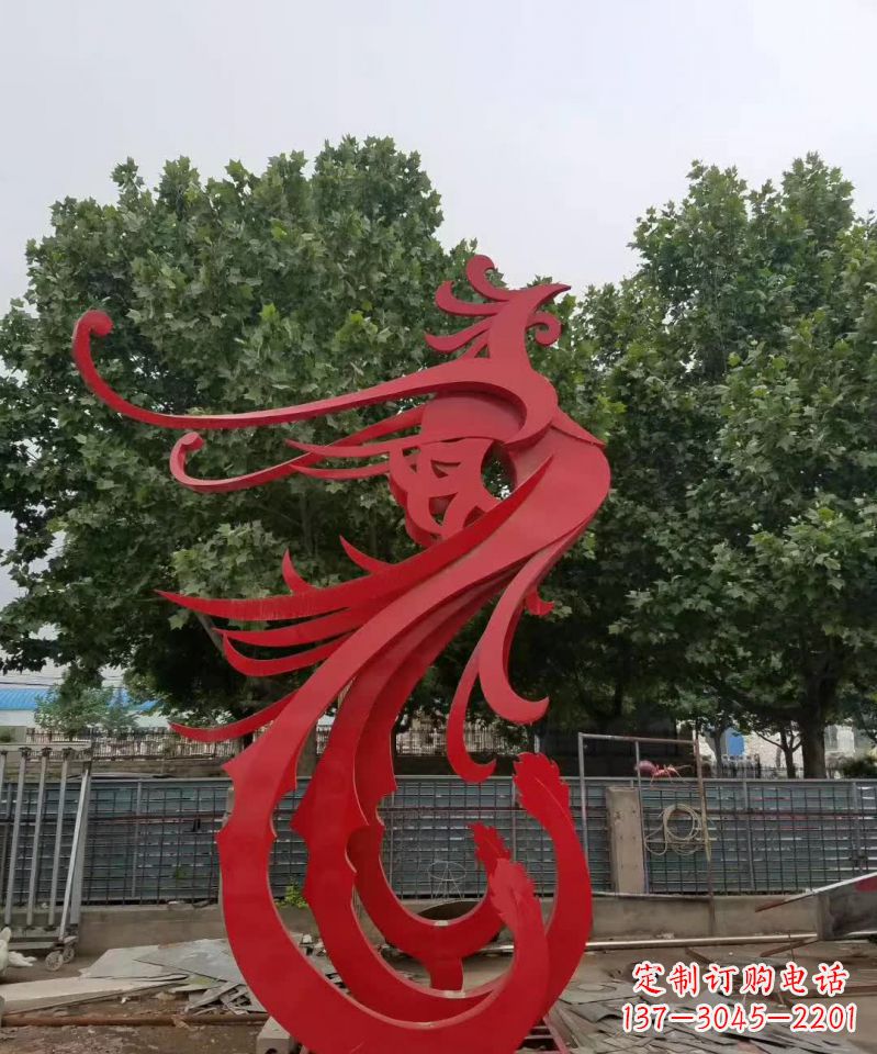 潍坊产品名称浪漫传情不锈钢凤凰雕塑