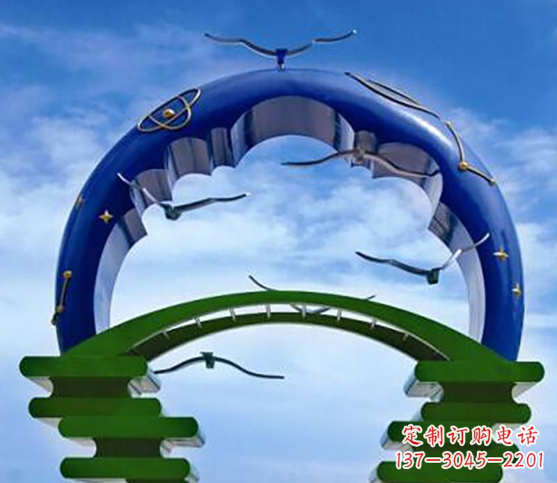 潍坊不锈钢帝王拱景观雕塑