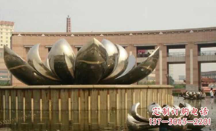 潍坊廊中领雕塑优质的不锈钢荷花雕塑
