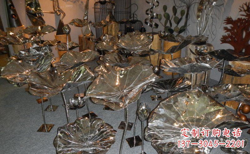 潍坊抛光不锈钢荷叶雕塑