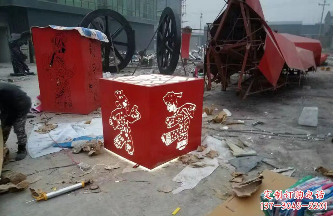 潍坊高品质不锈钢皮影戏人物雕塑
