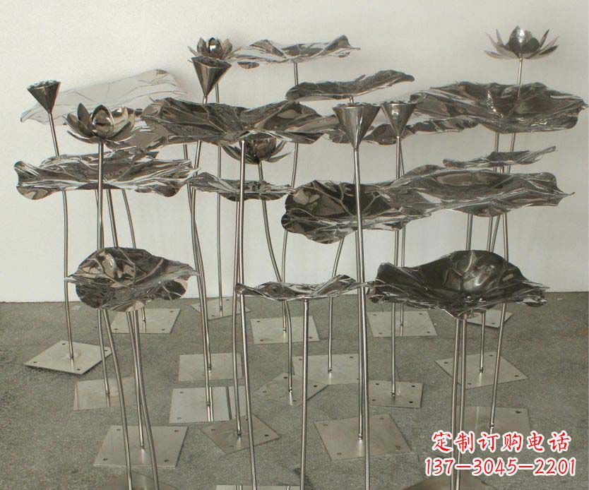 潍坊精美装饰不锈钢莲叶雕塑