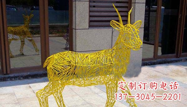 潍坊梦幻般的不锈钢小鹿大理石塑像