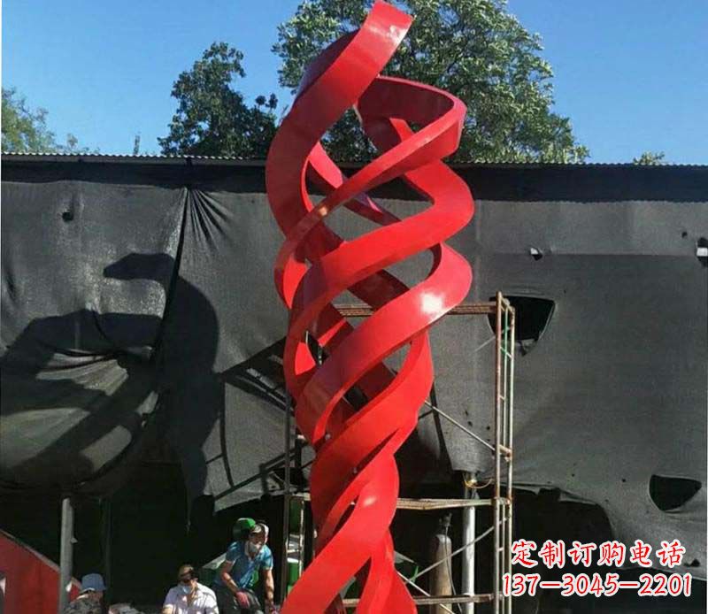 潍坊高端不锈钢螺旋飘带景观雕塑