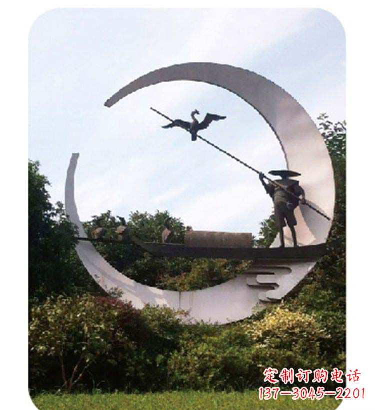 潍坊精致美观的不锈钢鸬鹚雕塑