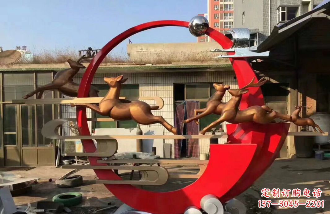 潍坊高端不锈钢梅花鹿雕塑
