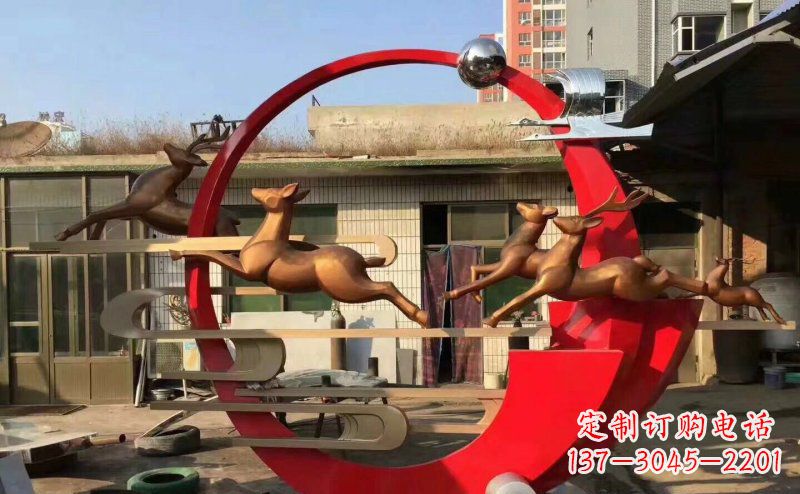 潍坊梅花鹿不锈钢雕塑引人瞩目的审美观赏