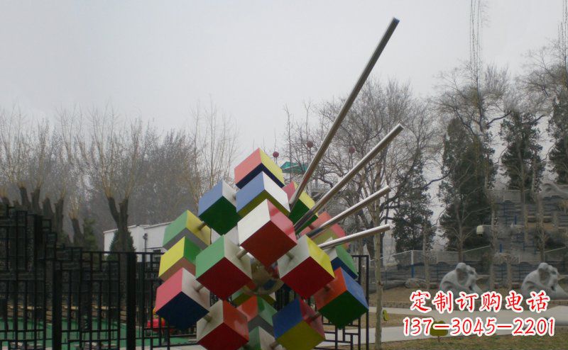 潍坊不锈钢魔方雕塑,玩转您的公园