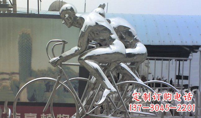 潍坊不锈钢骑行自行车雕塑