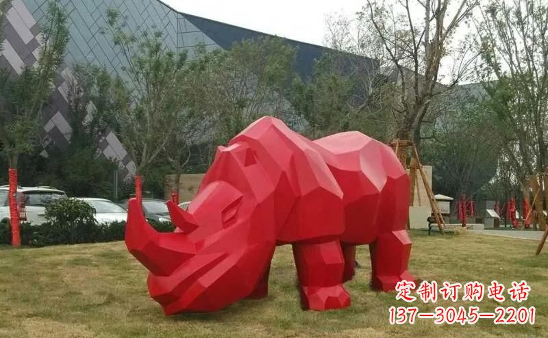 潍坊摩洛哥高端不锈钢犀牛雕塑