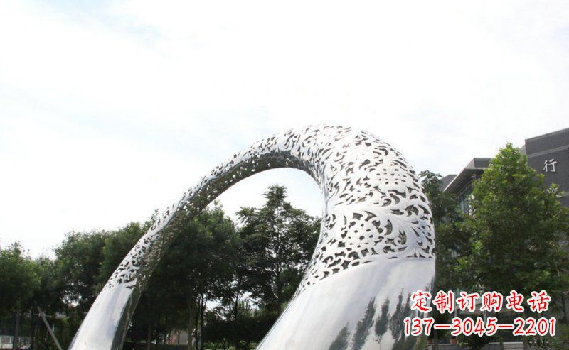 潍坊优雅定制不锈钢圆形拱门雕塑