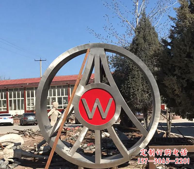 潍坊精美的不锈钢圆球字母景观雕塑