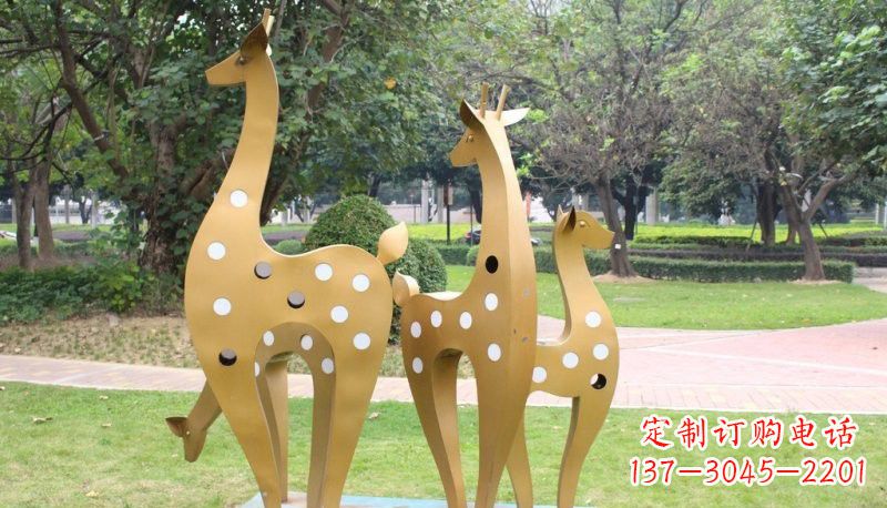 潍坊彩色不锈钢梅花鹿雕塑