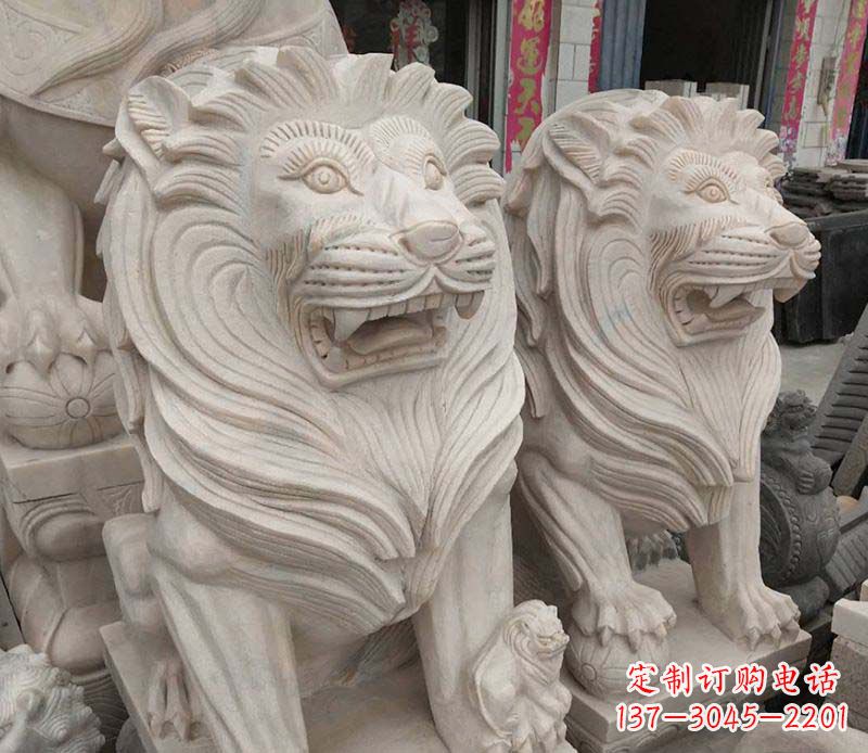 潍坊西洋狮石雕动物雕塑