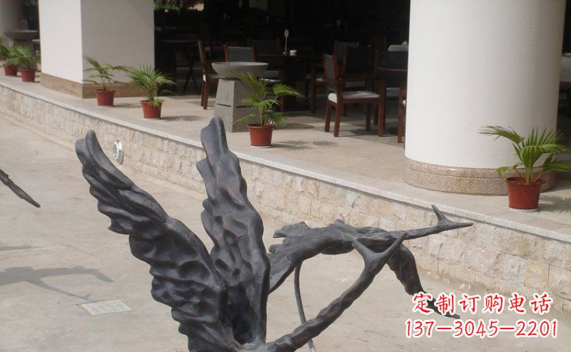潍坊公园抽象大雁动物铜雕