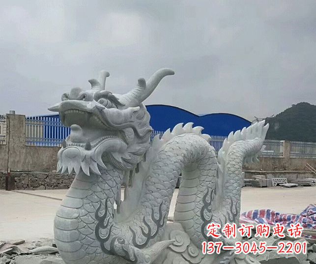 潍坊公园大理石生肖龙景观石雕 (2)