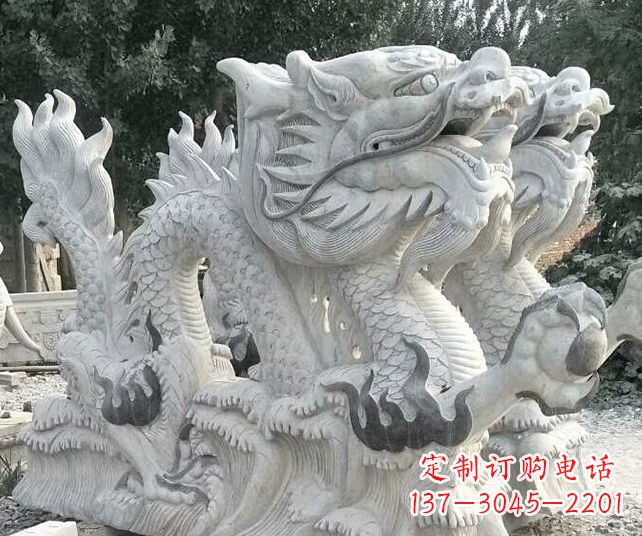 潍坊公园大理石生肖龙景观石雕