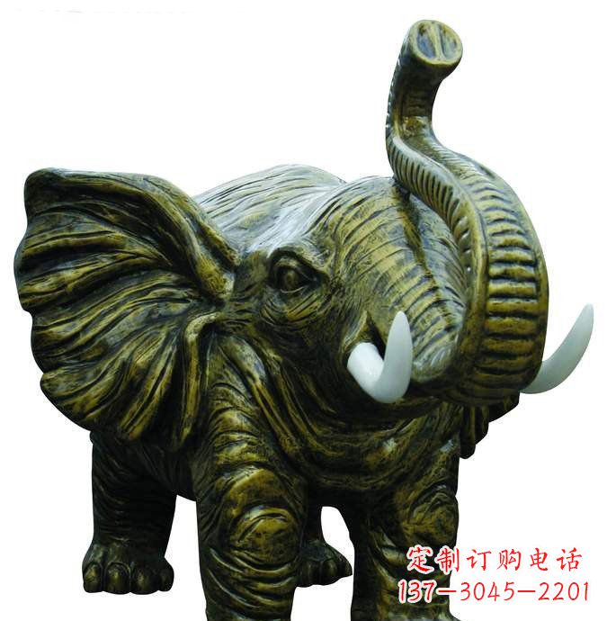 潍坊公园大象动物铜雕
