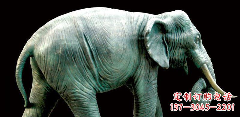 潍坊公园大象动物铜雕 (3)