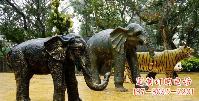 潍坊公园大象动物铜雕_1